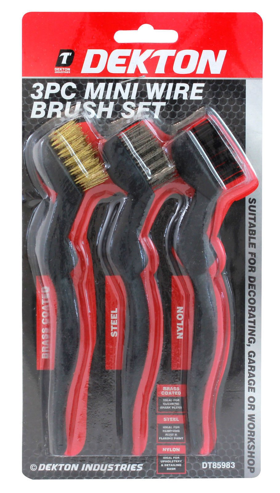 3x MINI STAINLESS STEEL BRASS WIRE BRISTLE BRUSH RUST REMOVAL CLEANING TOOL SM