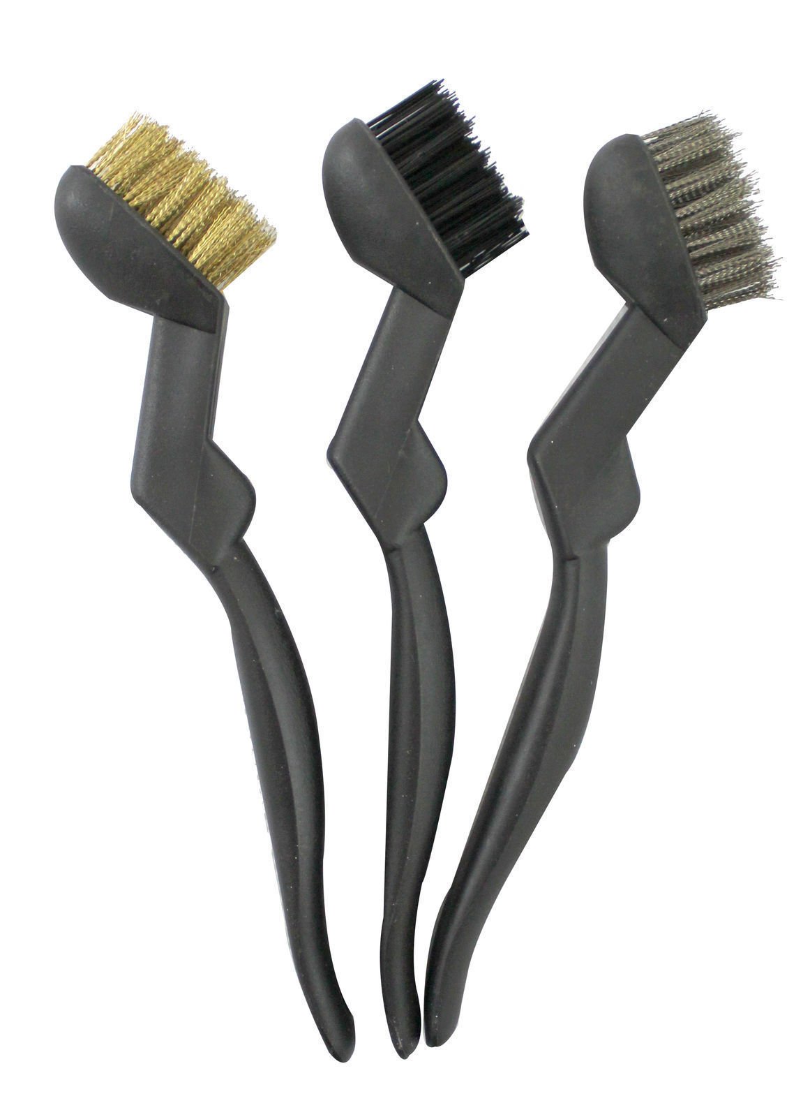 3x MINI STAINLESS STEEL BRASS WIRE BRISTLE BRUSH RUST REMOVAL CLEANING TOOL SM