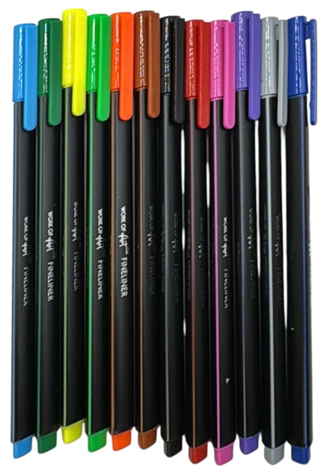 Pack of 12 Coloured Fineliners Pens Fine Liner Drawing Coloured Pigment Ink