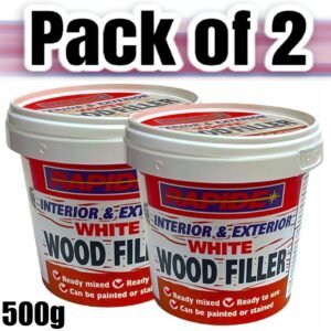 2 Pcs Ready Mixed White Wood Filler Cracks Remover 500g For Interior & Exterior