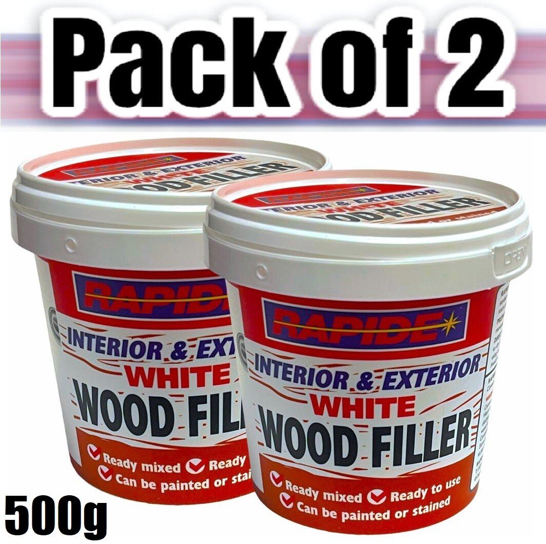 2 Pcs Ready Mixed White Wood Filler Cracks Remover 500g For Interior & Exterior
