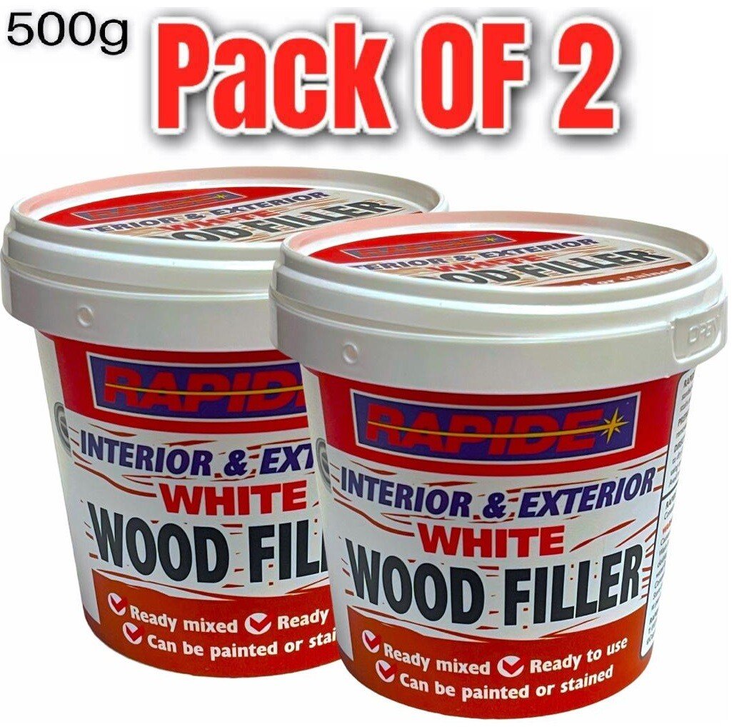 2 Pcs Ready Mixed White Wood Filler Cracks Remover 500g For Interior & Exterior