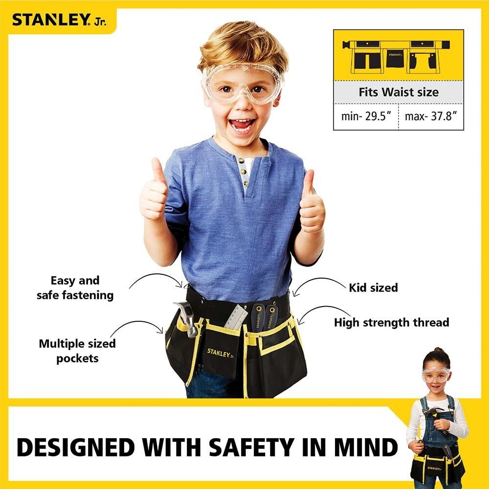 Heavy Duty Tool Belt Junior Kids Tools Multi Pockets Ideal for Kids to Store Toy