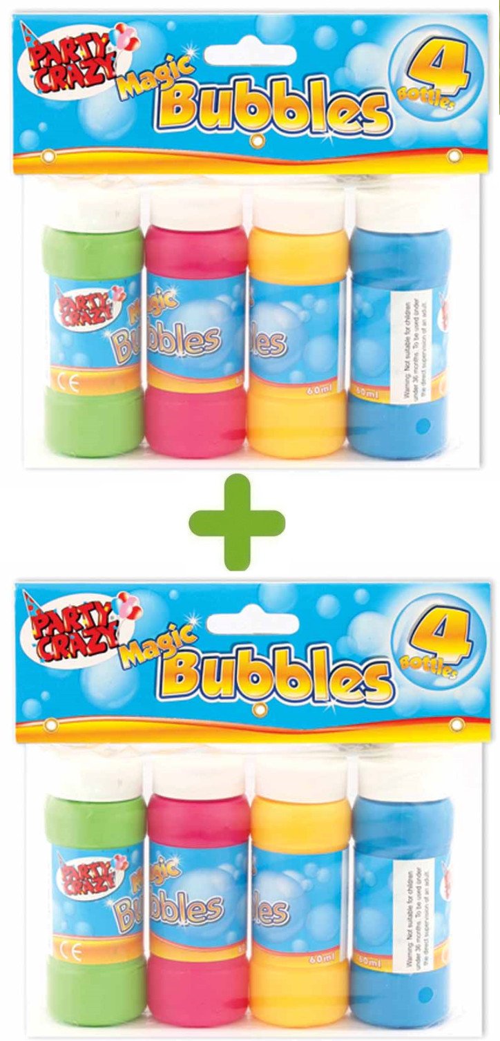 8x Bubble Magic Kids Bubbles Party Bag Filler 60ml Leak Proof Tubs Wholesale Box