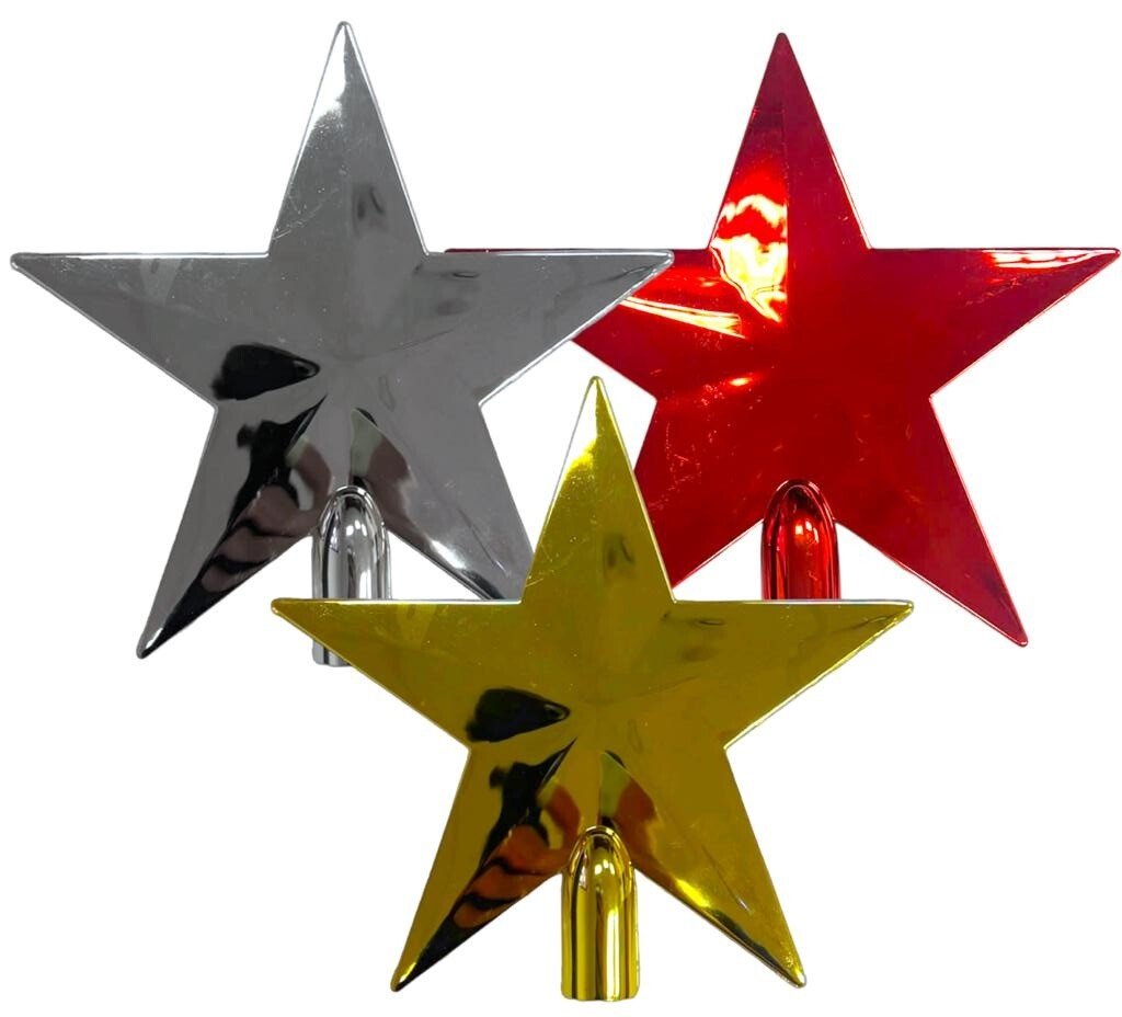 7" Large Shiny Star Christmas Tree Top Topper Decoration  Xmas Tree Ornament