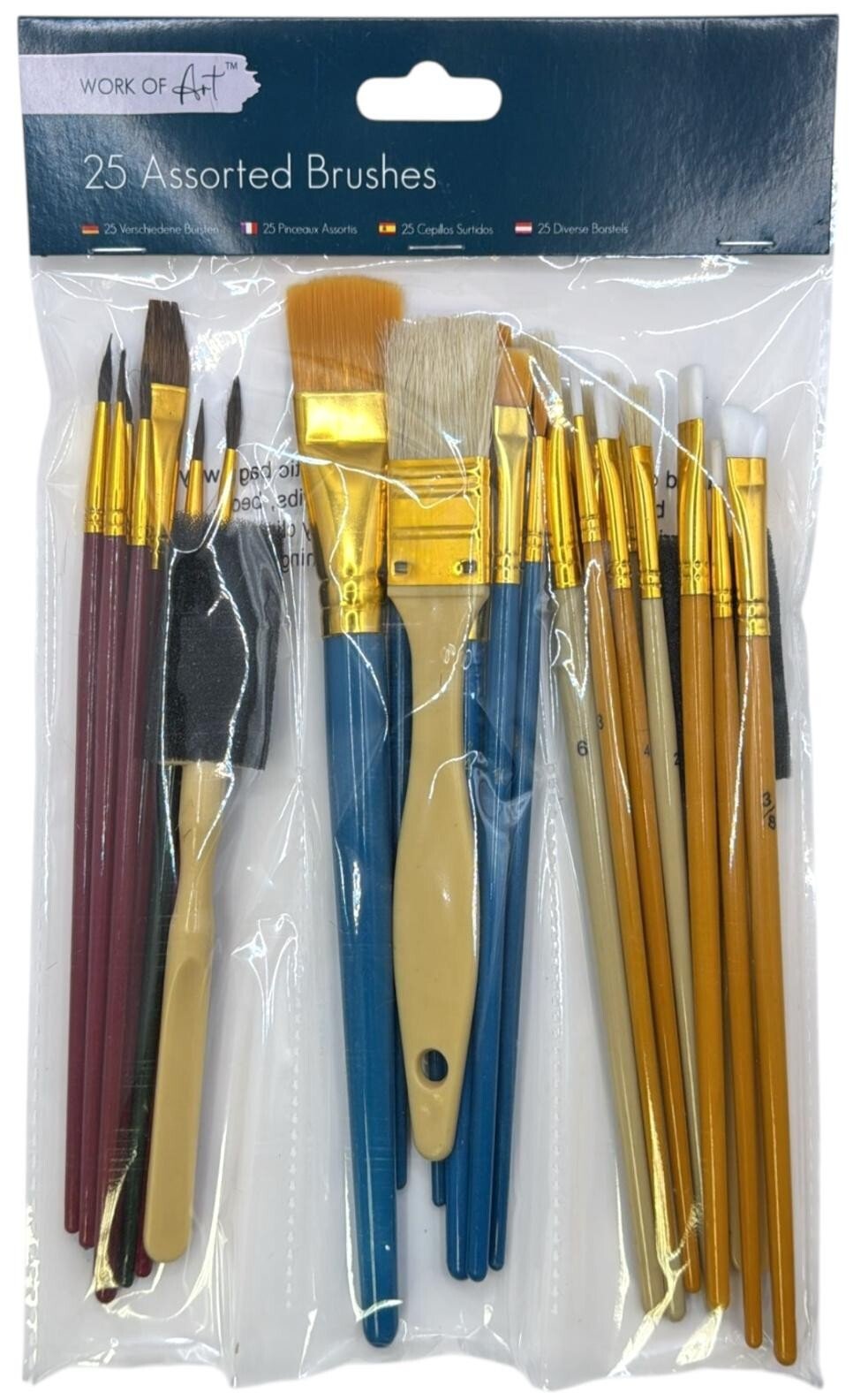 25 PCS Paint Brush Set, Professional Enhanced Synthetic Artist Paint Brushes