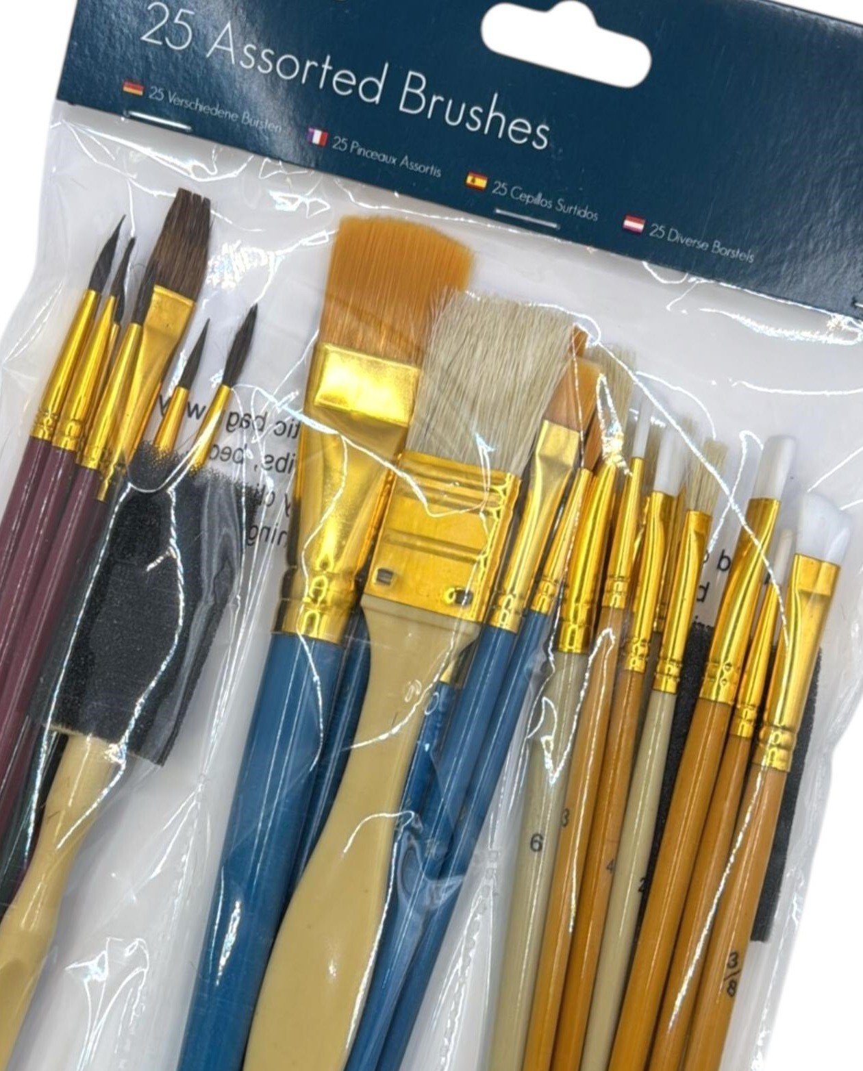 25 PCS Paint Brush Set, Professional Enhanced Synthetic Artist Paint Brushes