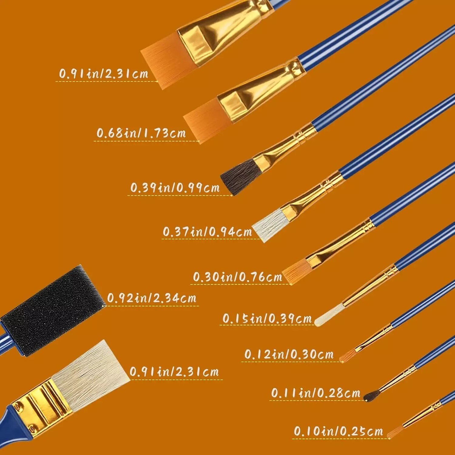 25 PCS Paint Brush Set, Professional Enhanced Synthetic Artist Paint Brushes