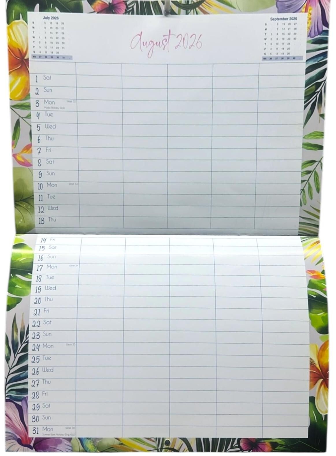2026 Family Calendar A3 Folded Planner 5 Column One Month To View Organiser Home