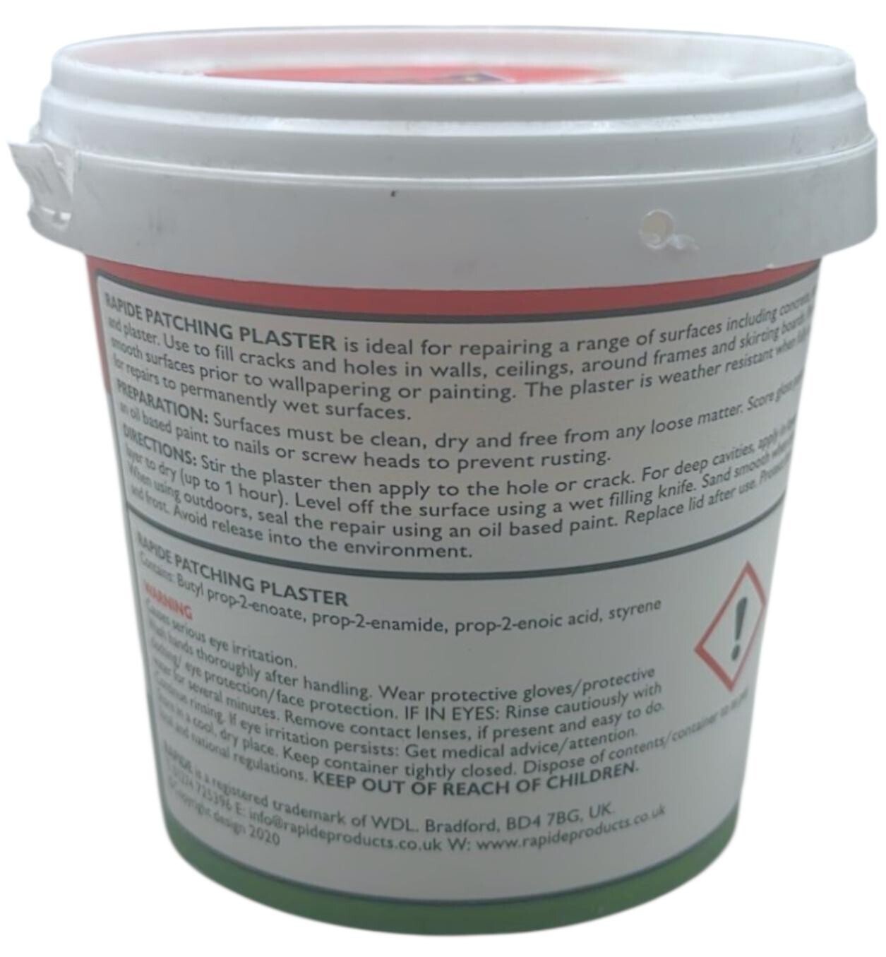 2 PATCHING PLASTER READY MIXED QUICK SMOOTH REPAIRS HOLES CRACKS FILLER TUB 500G