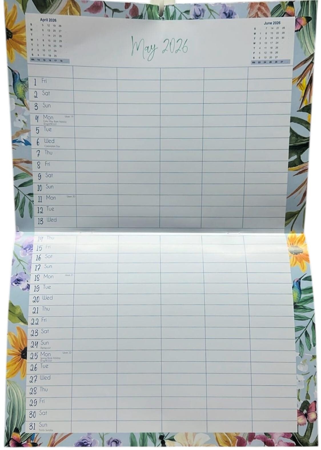 2026 Family Calendar A3 Folded Planner 5 Column One Month To View Organiser Home