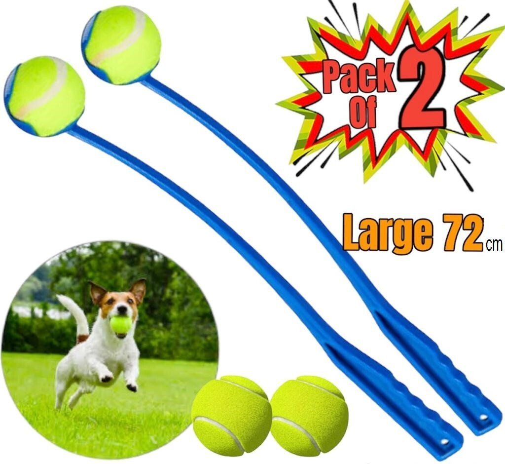 2 PCS BALL THROWER LAUNCHER DOG CHUCKER TENNIS PET TOY GAME WALKING FETCH PLAY