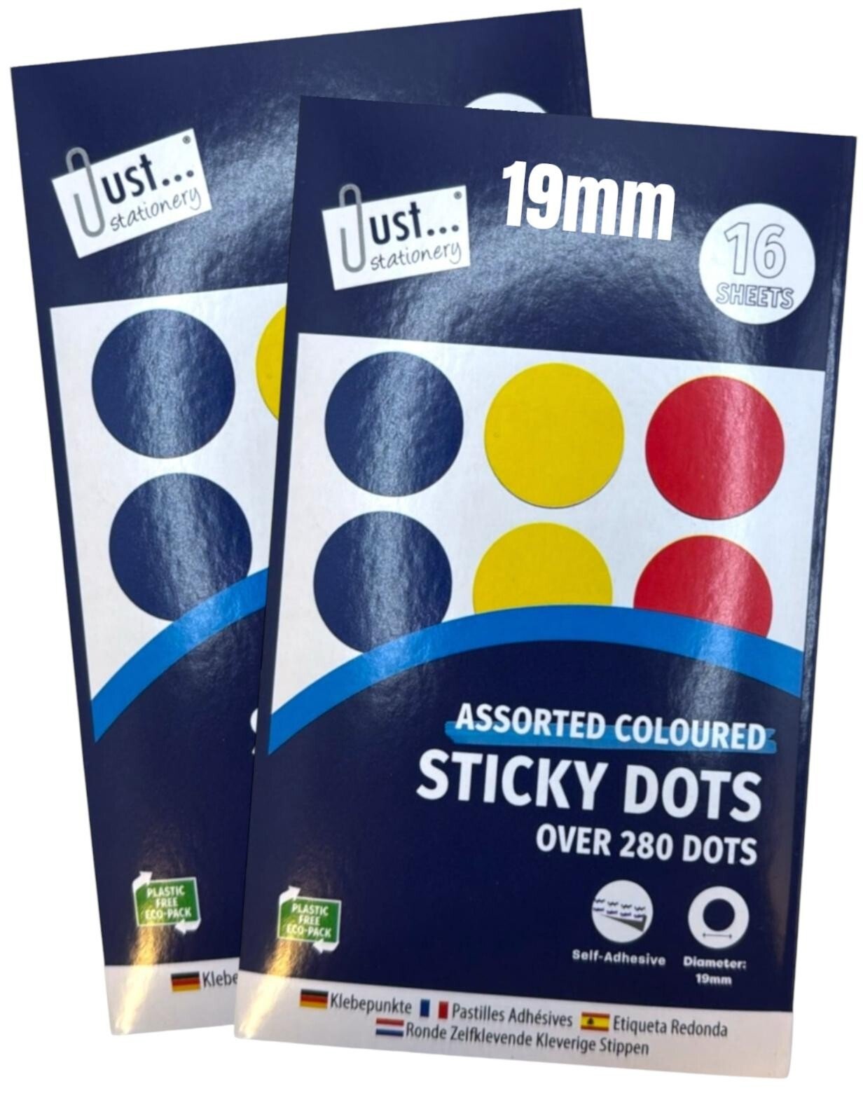 570+ Small 19mm Round Circular Coloured Sticky Labels Dot Stickers Mixed Colours