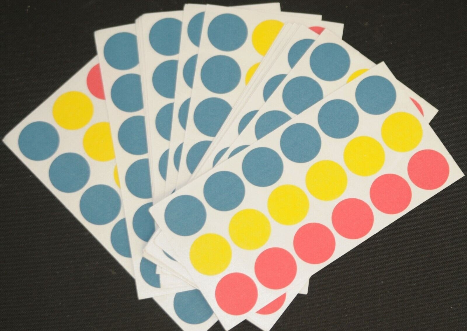 570+ Small 19mm Round Circular Coloured Sticky Labels Dot Stickers Mixed Colours