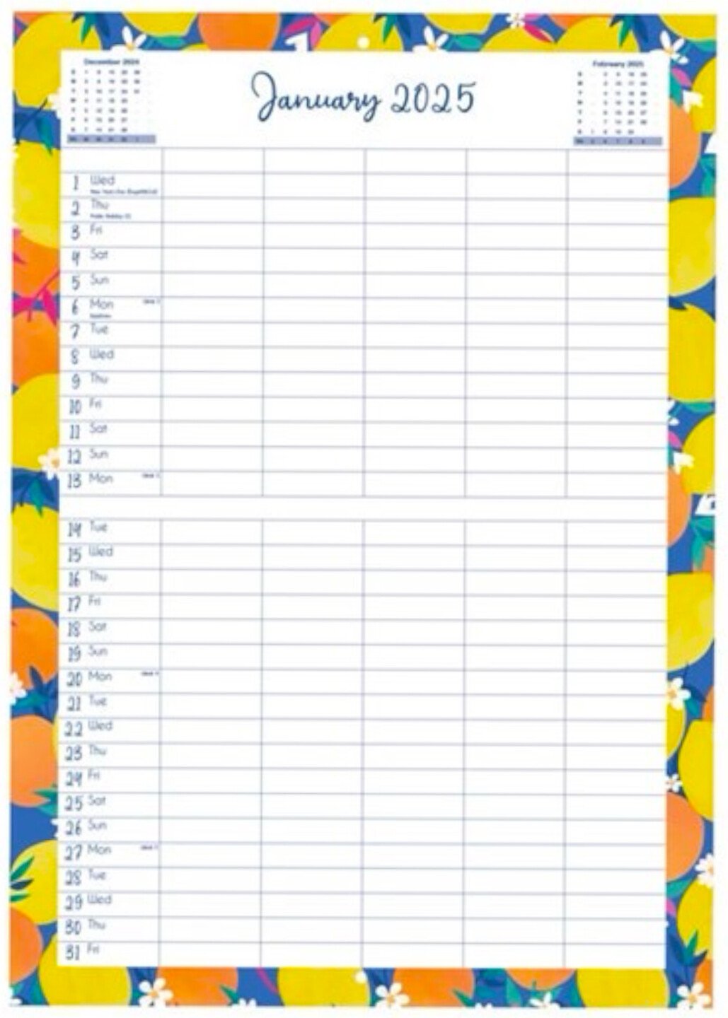2026 Family Calendar A3 Folded Planner 5 Column One Month To View Organiser Home