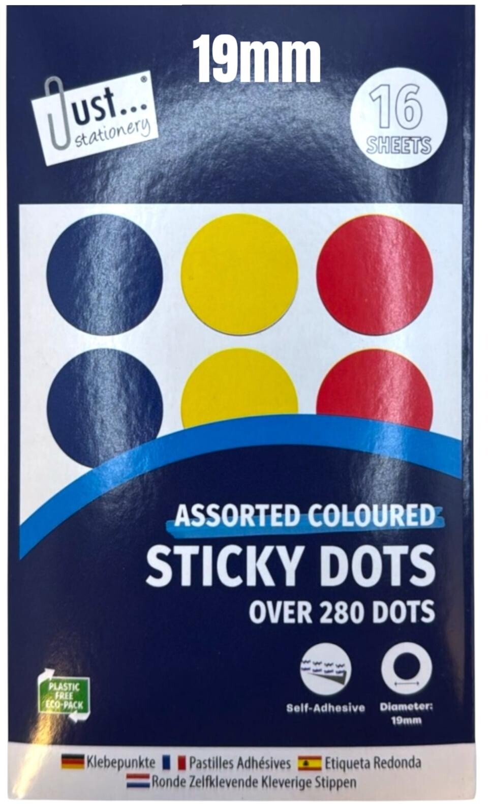 570+ Small 19mm Round Circular Coloured Sticky Labels Dot Stickers Mixed Colours