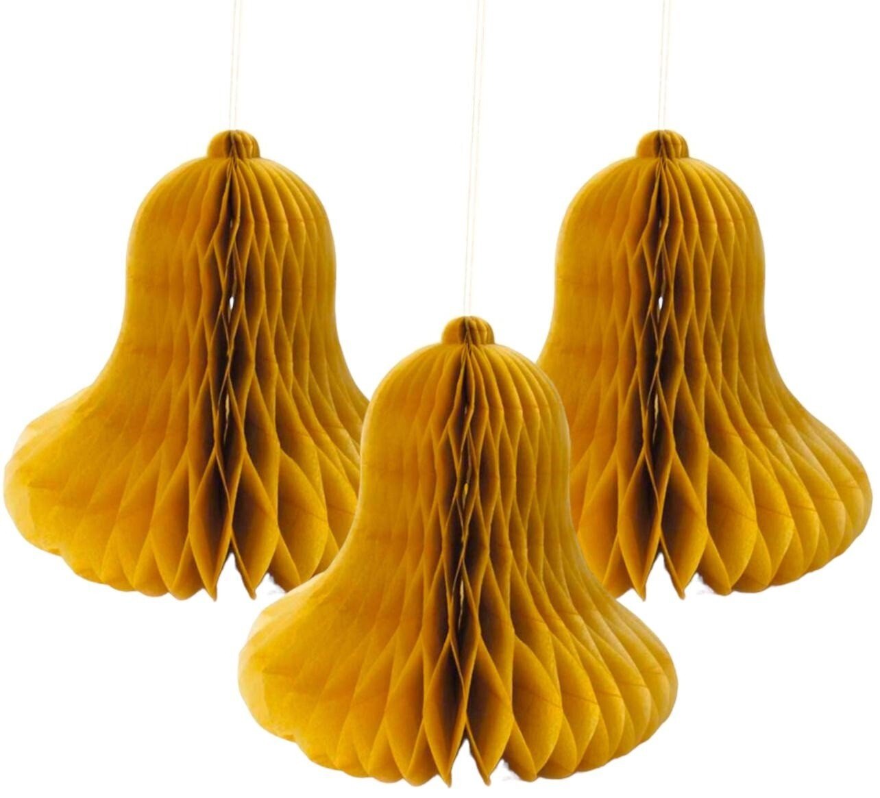 Honeycomb Paper Christmas Bells Christmas Party Hanging Tablescape Decoration