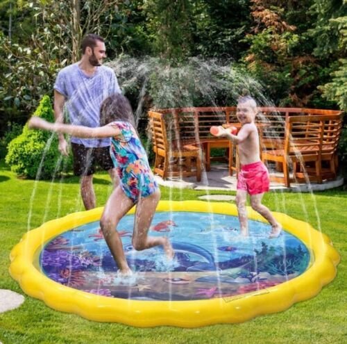 170cm Large Sprinkler Pad Splash Play Mat Water Toys Pool for Kids Toddlers
