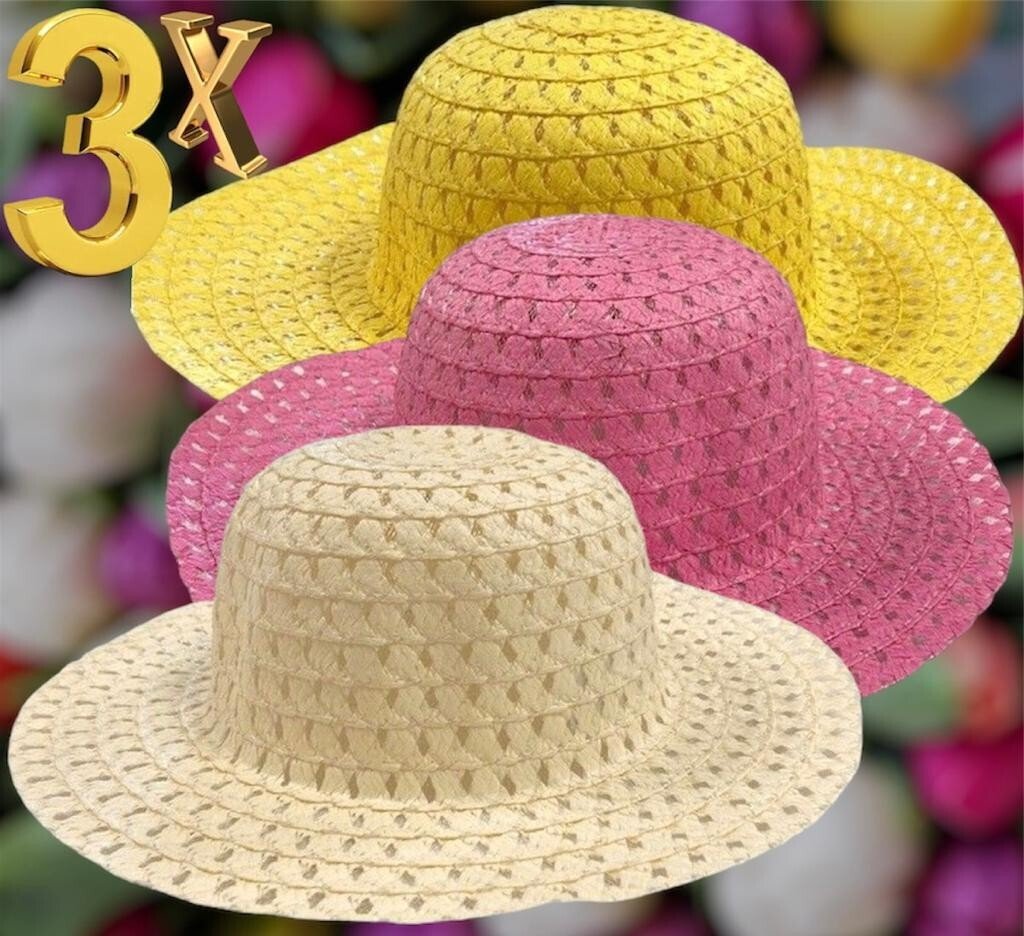 3 x Easter Bonnet Hat For Childrens Parades Boys Girls Colours Easter Arts Craft