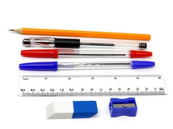 7pk School Stationery Set for Kids Stationary Pencil Sharpener Eraser Rubber UK