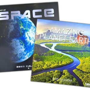 2025 Large Family Organiser Monthly Planner Calendar Month To View Earth & Space
