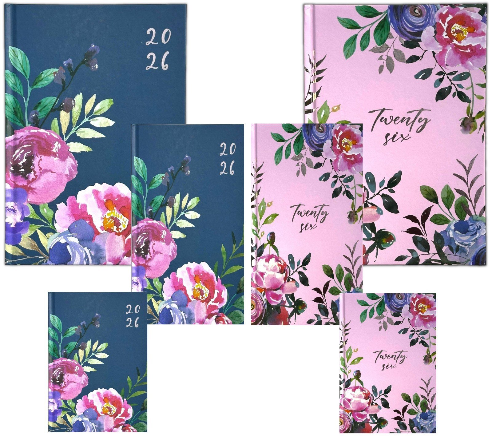 2026 Slim Pocket A5 Week to View Vintage Floral Family Organiser Diary Office