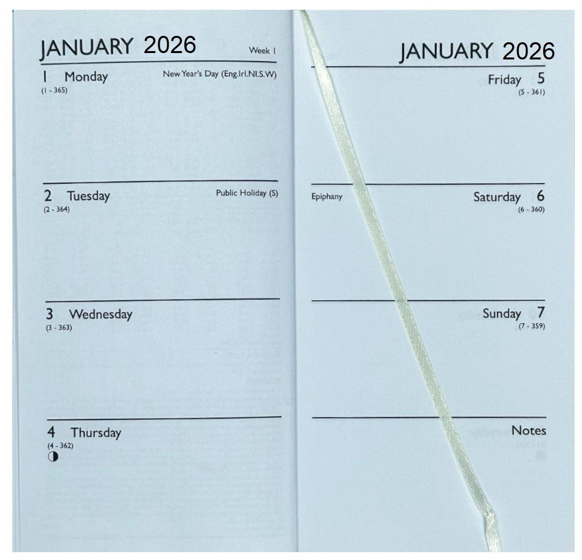 2026 Slim Pocket A5 Week to View Vintage Floral Family Organiser Diary Office