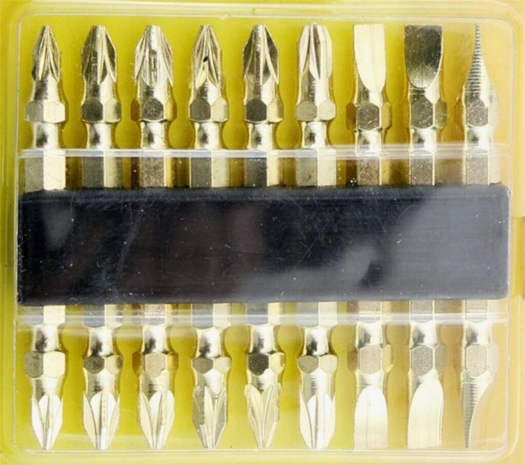 9pc Double Ended Bit Set Screwdriver Bits Phillip Hex Driver Shank 2.5 Long NEW