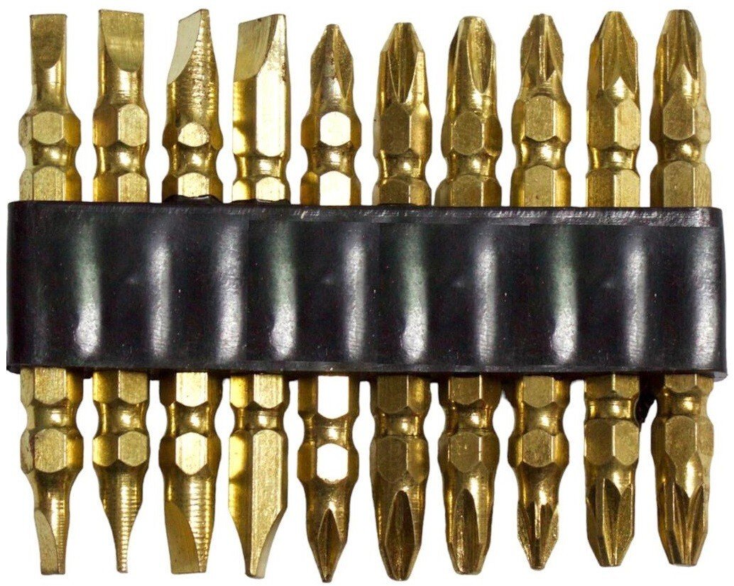 9pc Double Ended Bit Set Screwdriver Bits Phillip Hex Driver Shank 2.5 Long NEW