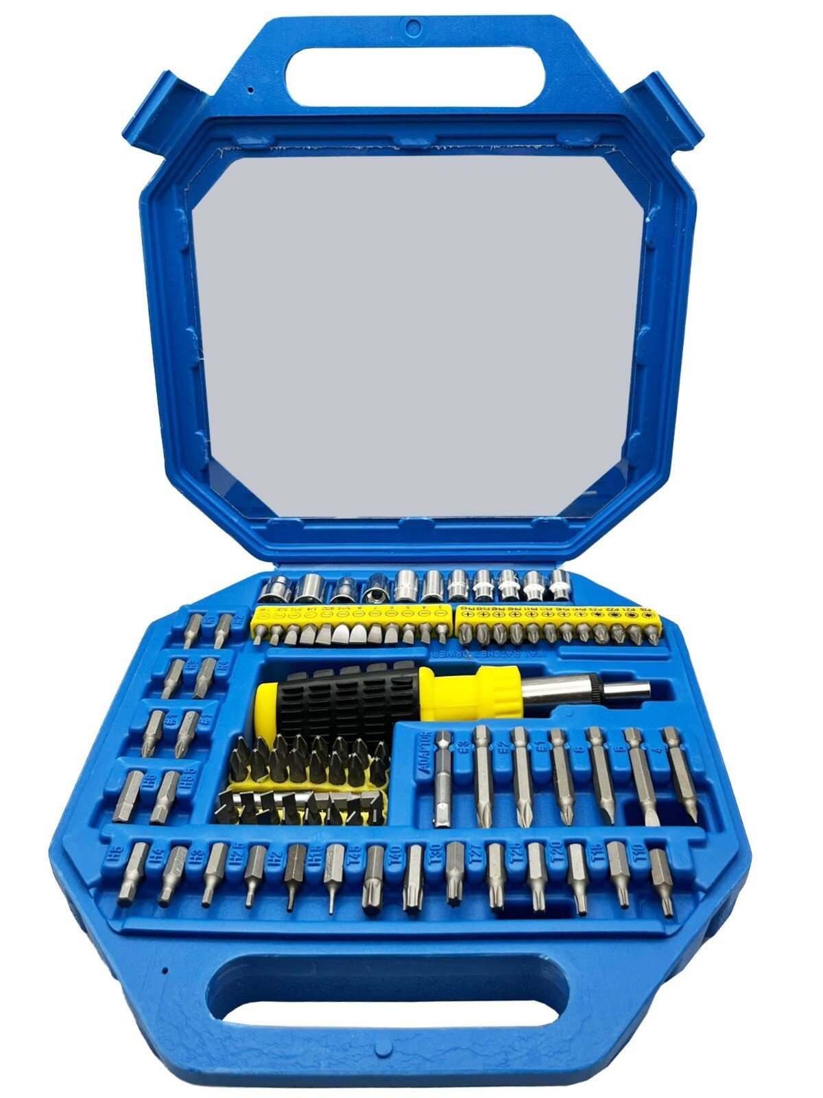 101 Pcs Reversible Ratchet Driver Screwdriver & Socket Bit Set Torx Pozi Hex PH