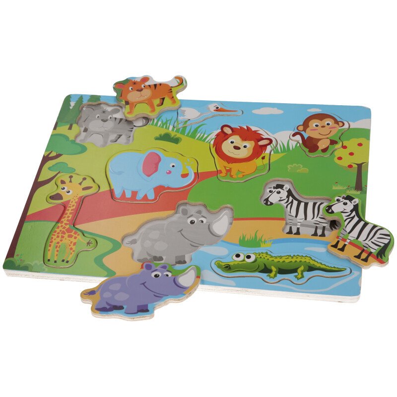 Wooden Puzzle Baby Kids Toddler Jigsaw Alphabet Letters Animal DIY Learning Toys