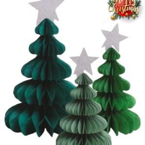 Honeycomb Paper Christmas Tree Christmas Party Hanging Tablescape Decoration