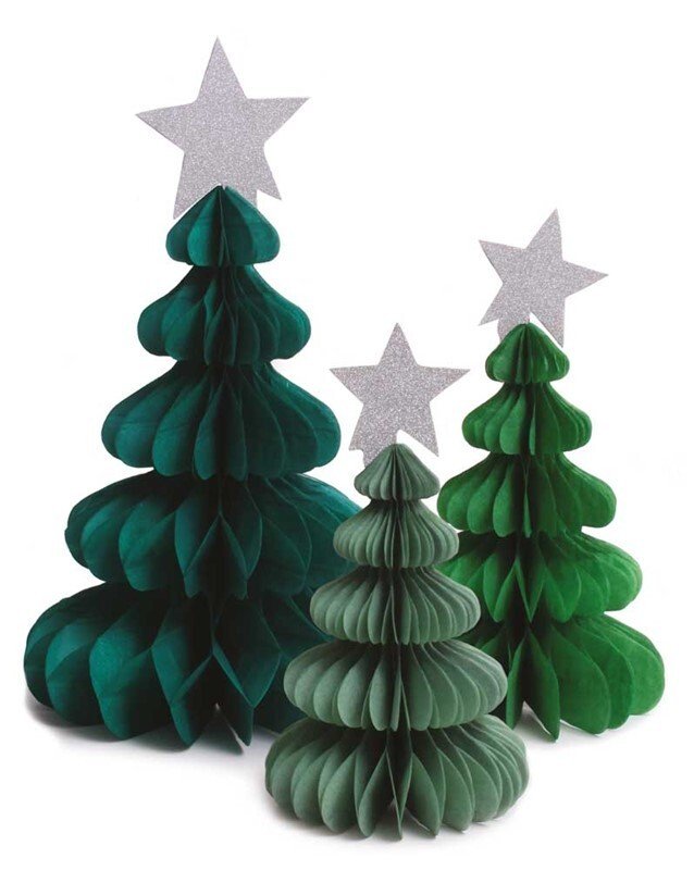 Honeycomb Paper Christmas Tree Christmas Party Hanging Tablescape Decoration