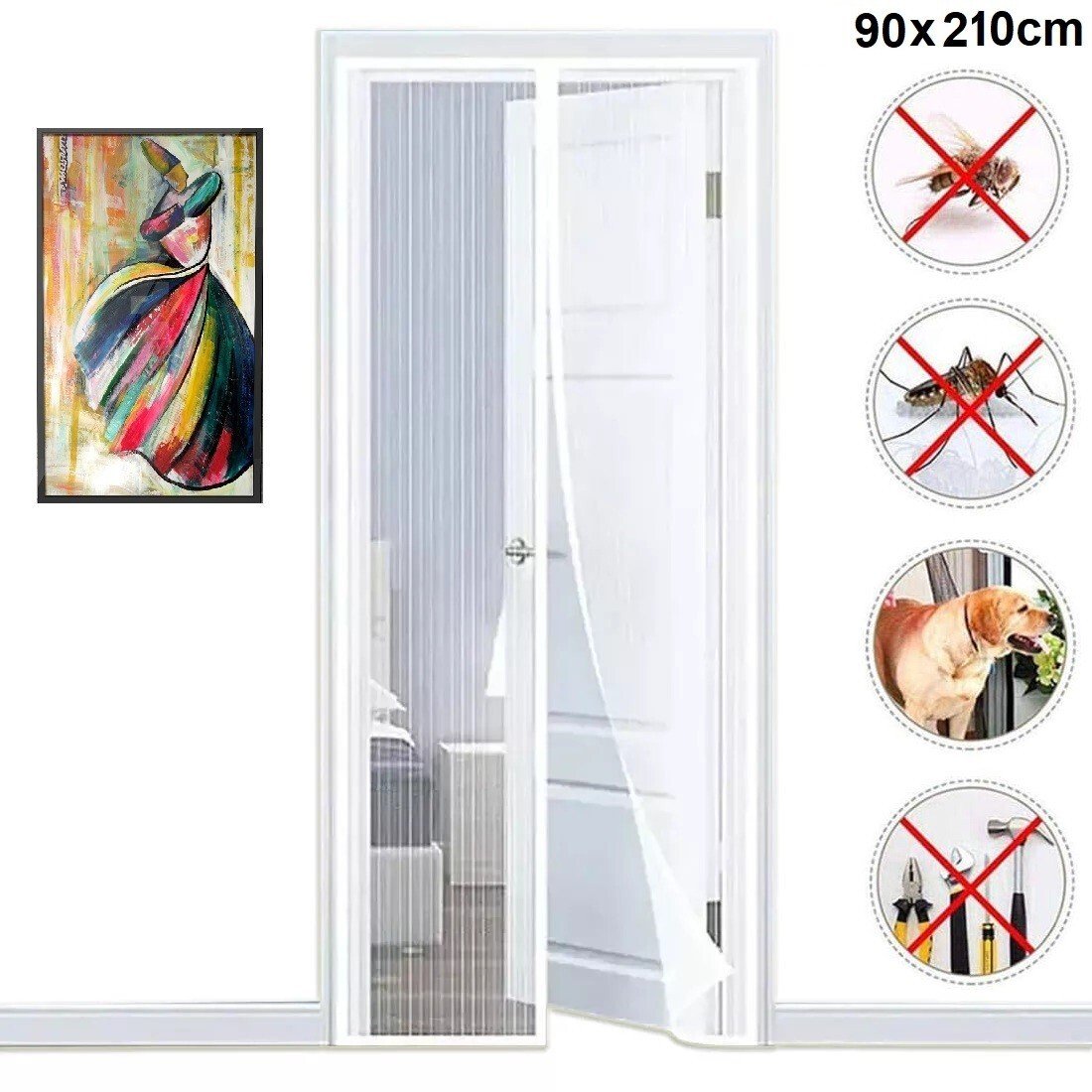 Magic Curtain Door Mesh Magnetic Fastening Mosquito Fly Bug Insect Net Screen