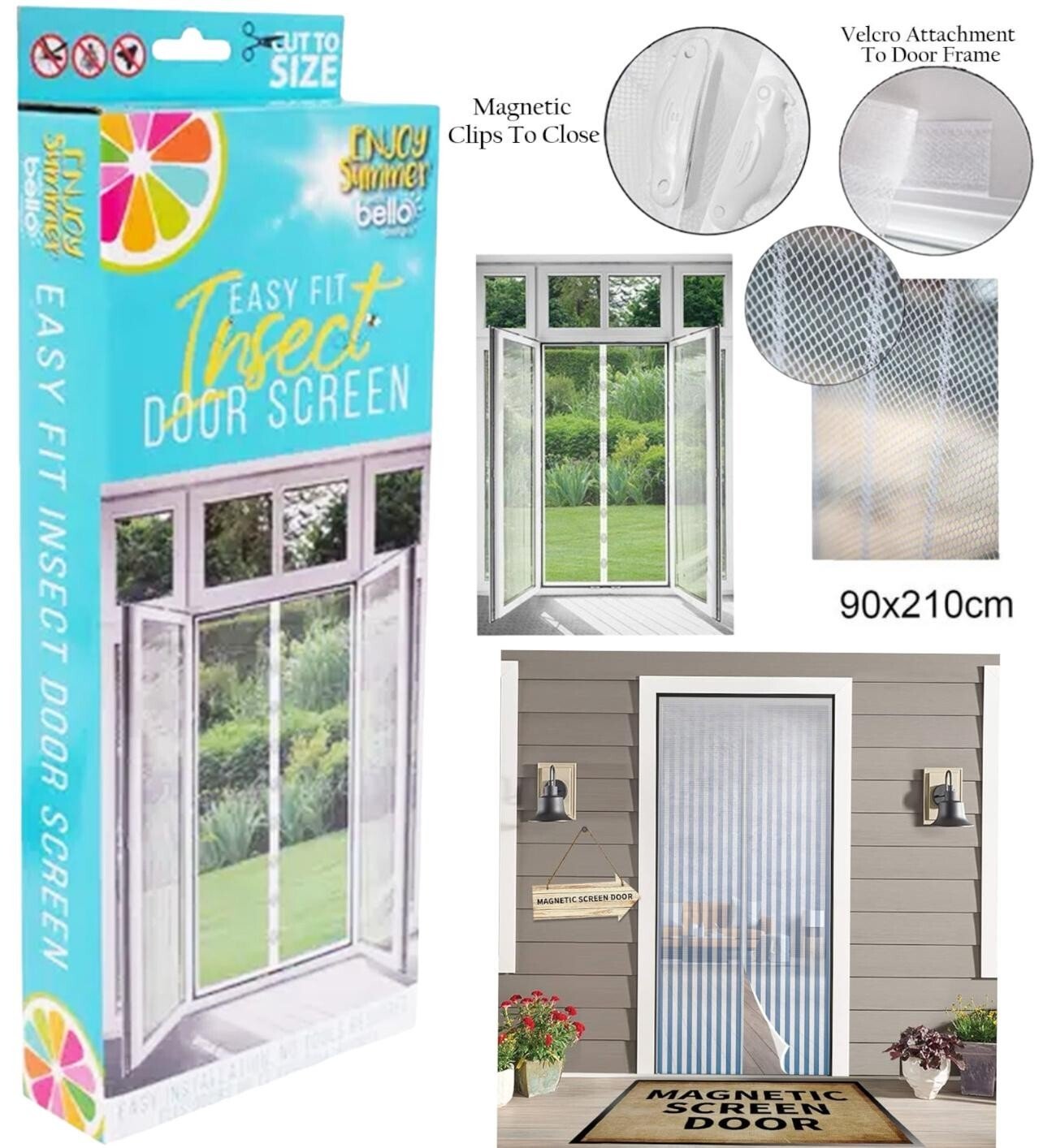 Magic Curtain Door Mesh Magnetic Fastening Mosquito Fly Bug Insect Net Screen