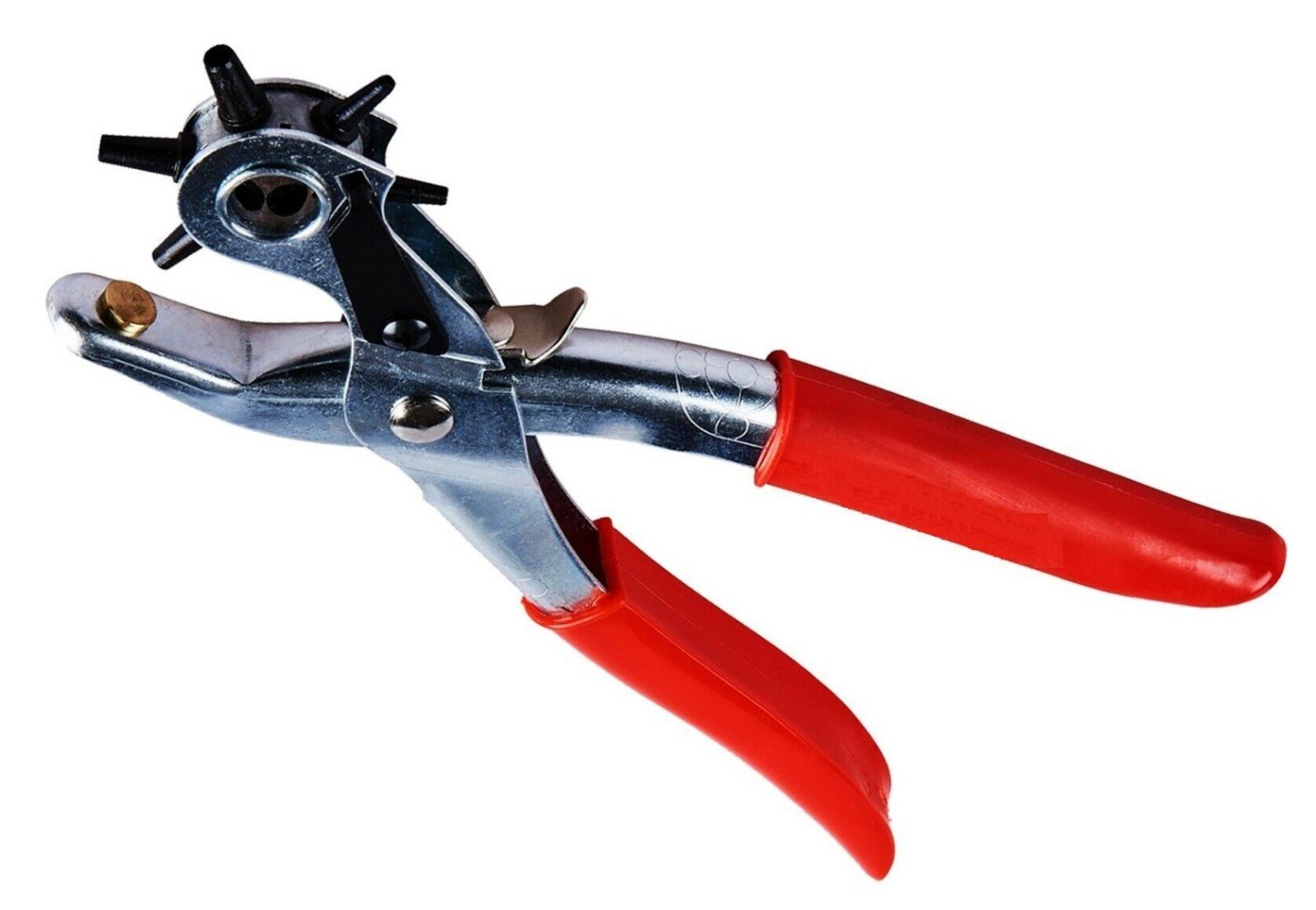 REVOLVING LEATHER PUNCH RIVET PLIER 6 SIZES DIY BELT EYELET PUNCHER 6 HOLE CUT