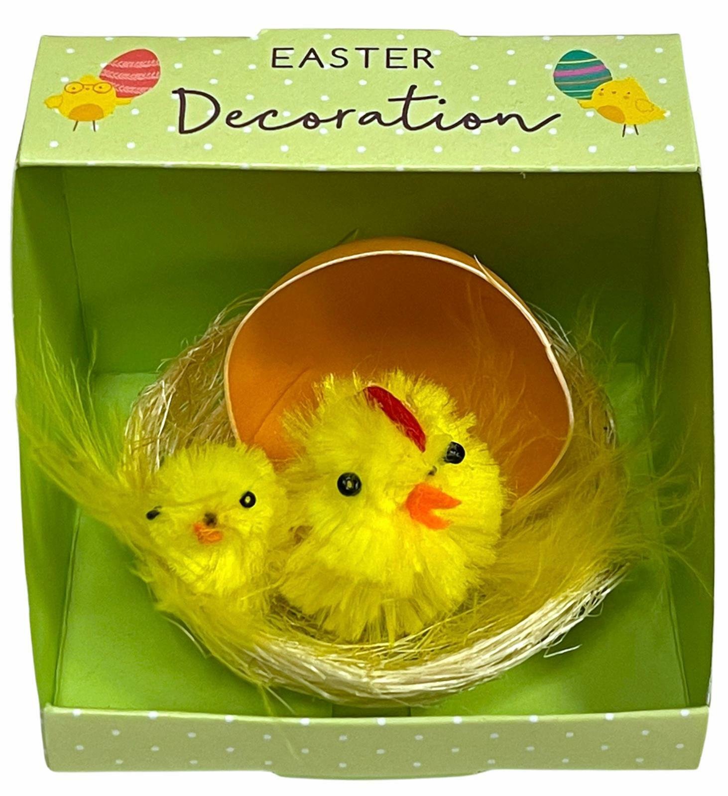 4 Pack Easter Egg Mini Nest Decoration Hatching Chicks Eggs Easter Decor 7 x 7cm