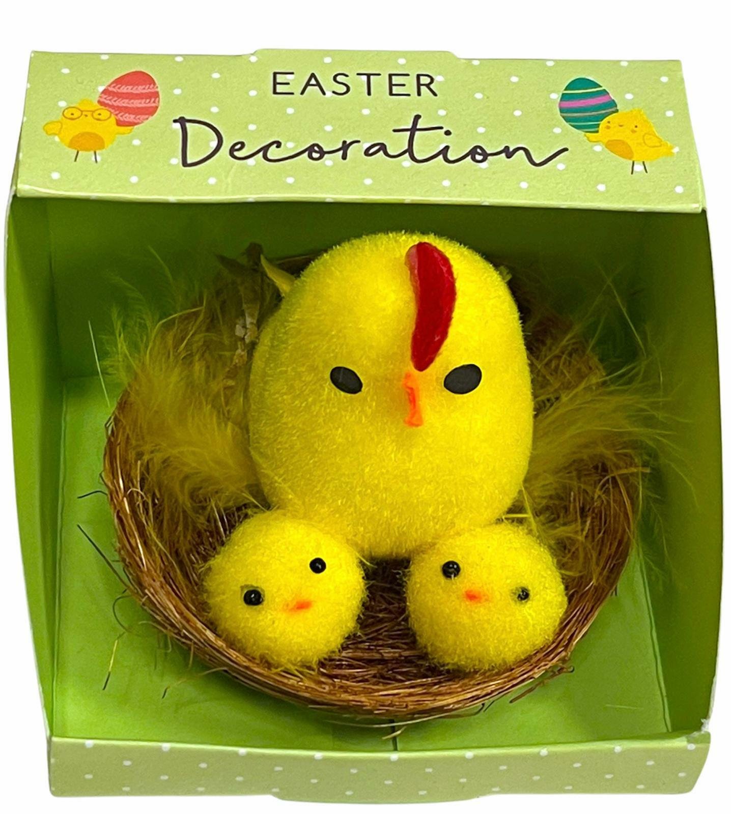 4 Pack Easter Egg Mini Nest Decoration Hatching Chicks Eggs Easter Decor 7 x 7cm