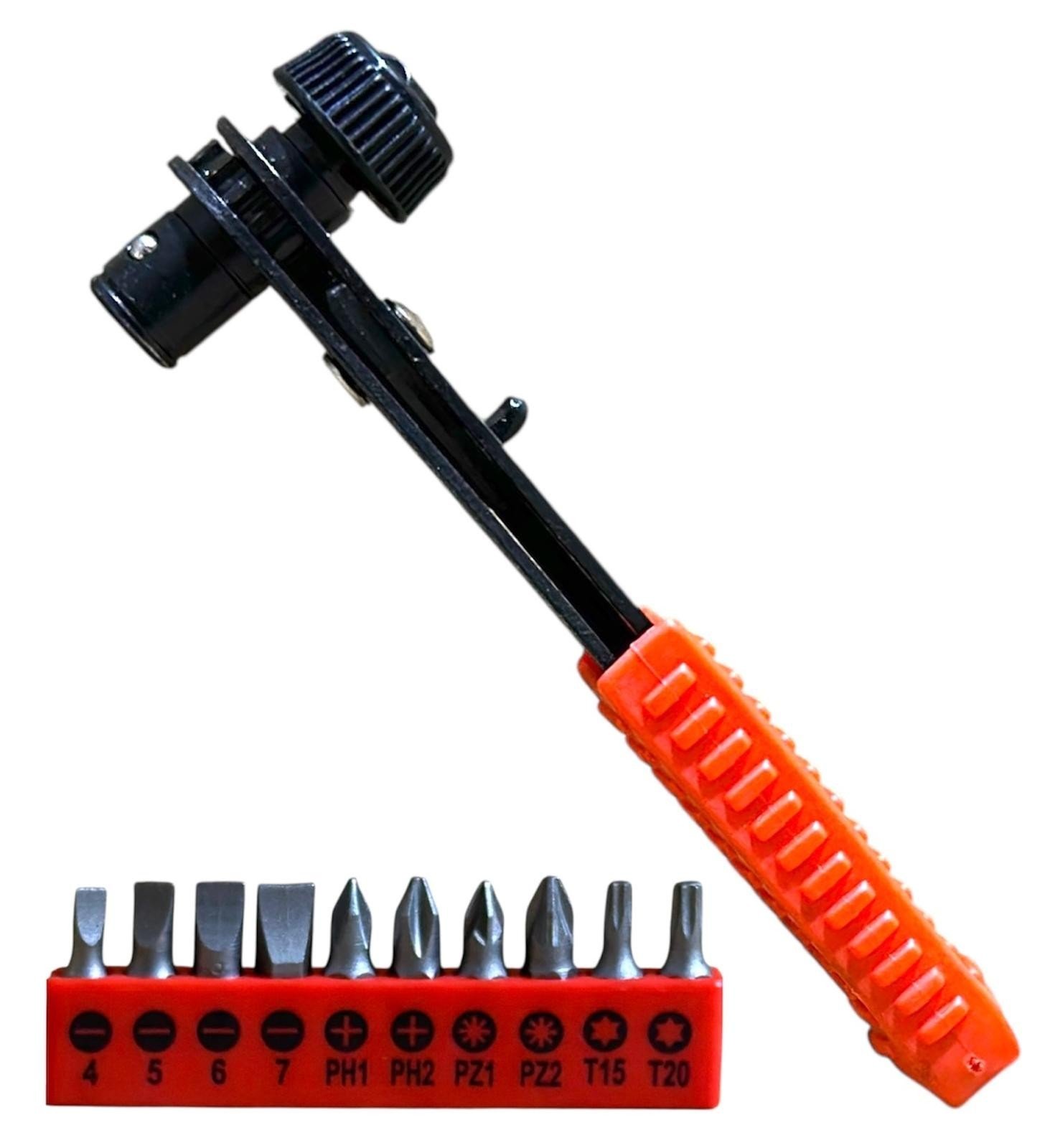 11 Pc Piece OFFSET RATCHET SCREWDRIVER SET NEW PHILLIPS TORX POSI ASSORTED TOOLS