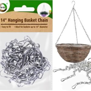 14″ Garden Hanging Basket Spare Chains Replacement Hanger 3 Points Metal Chain