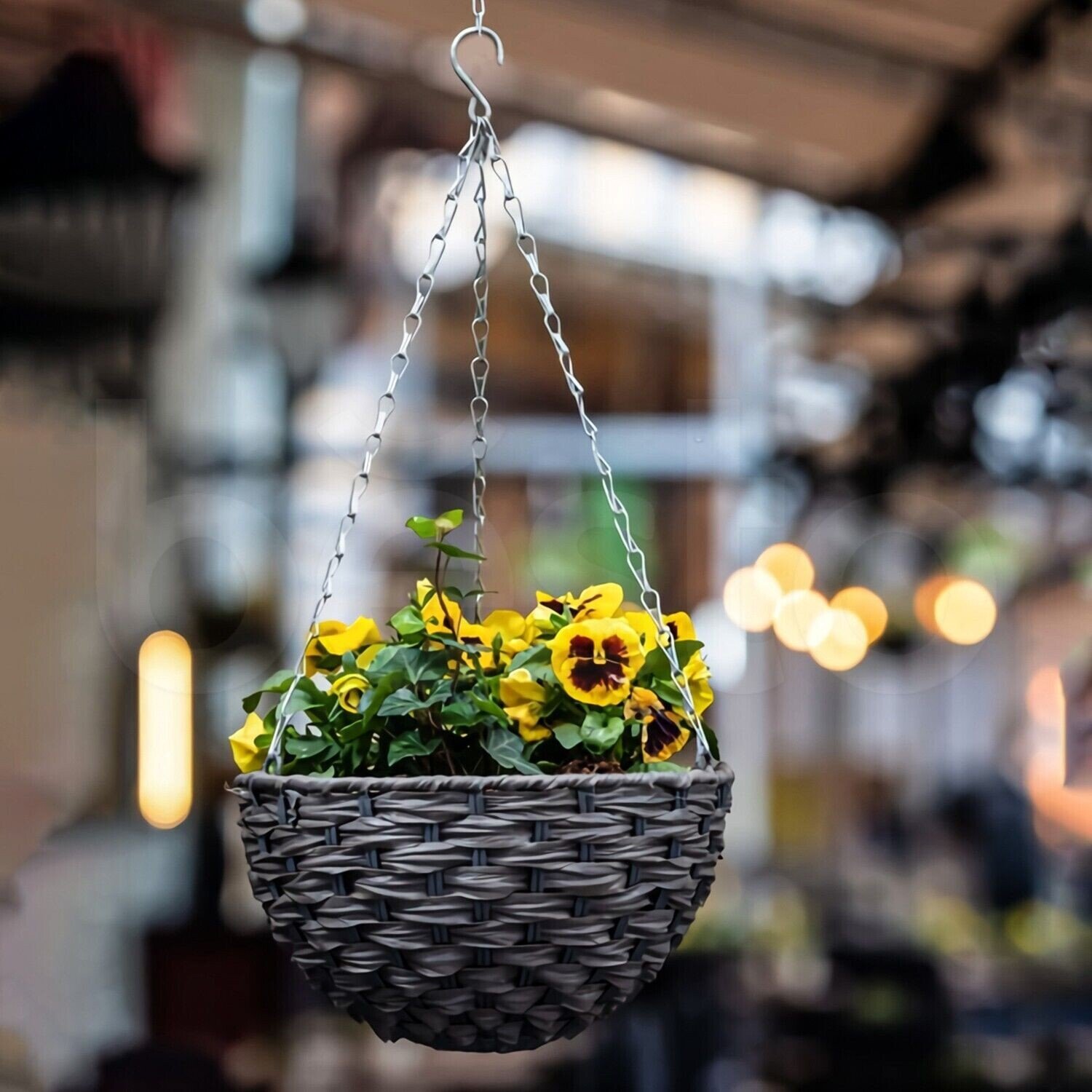 14" Garden Hanging Basket Spare Chains Replacement Hanger 3 Points Metal Chain