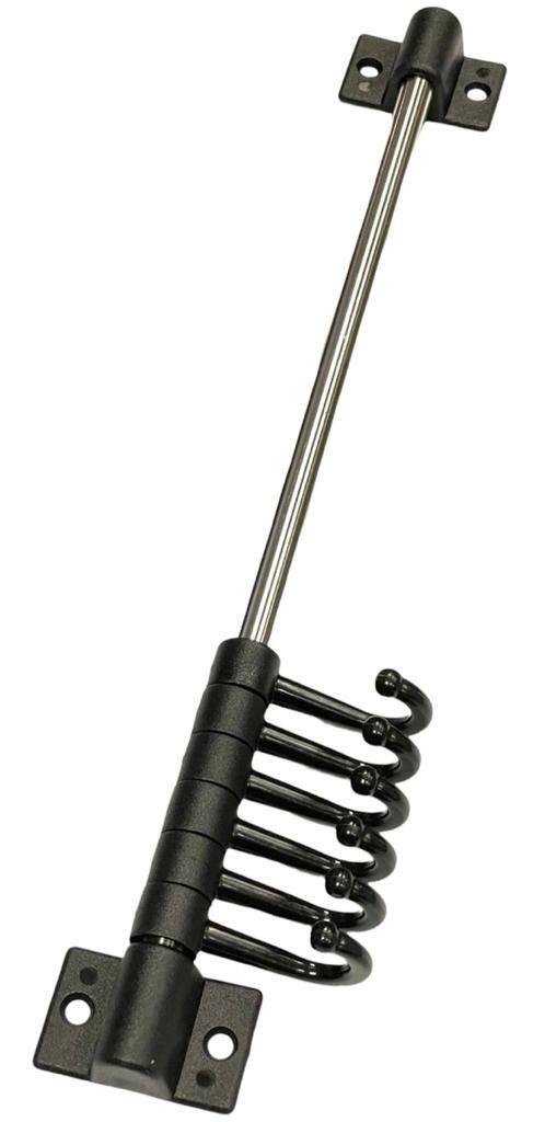 6 HOOK KITCHEN UTENSIL TOOL HOLDER STORAGE WALL RACK RAIL MOVABLE HOOKS FIXTURE