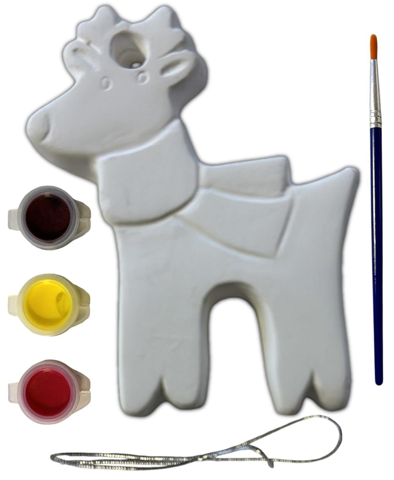 Christmas Paint Your Own Tree Decoration & Paint - Tree Reindeer or Santa Age 3+