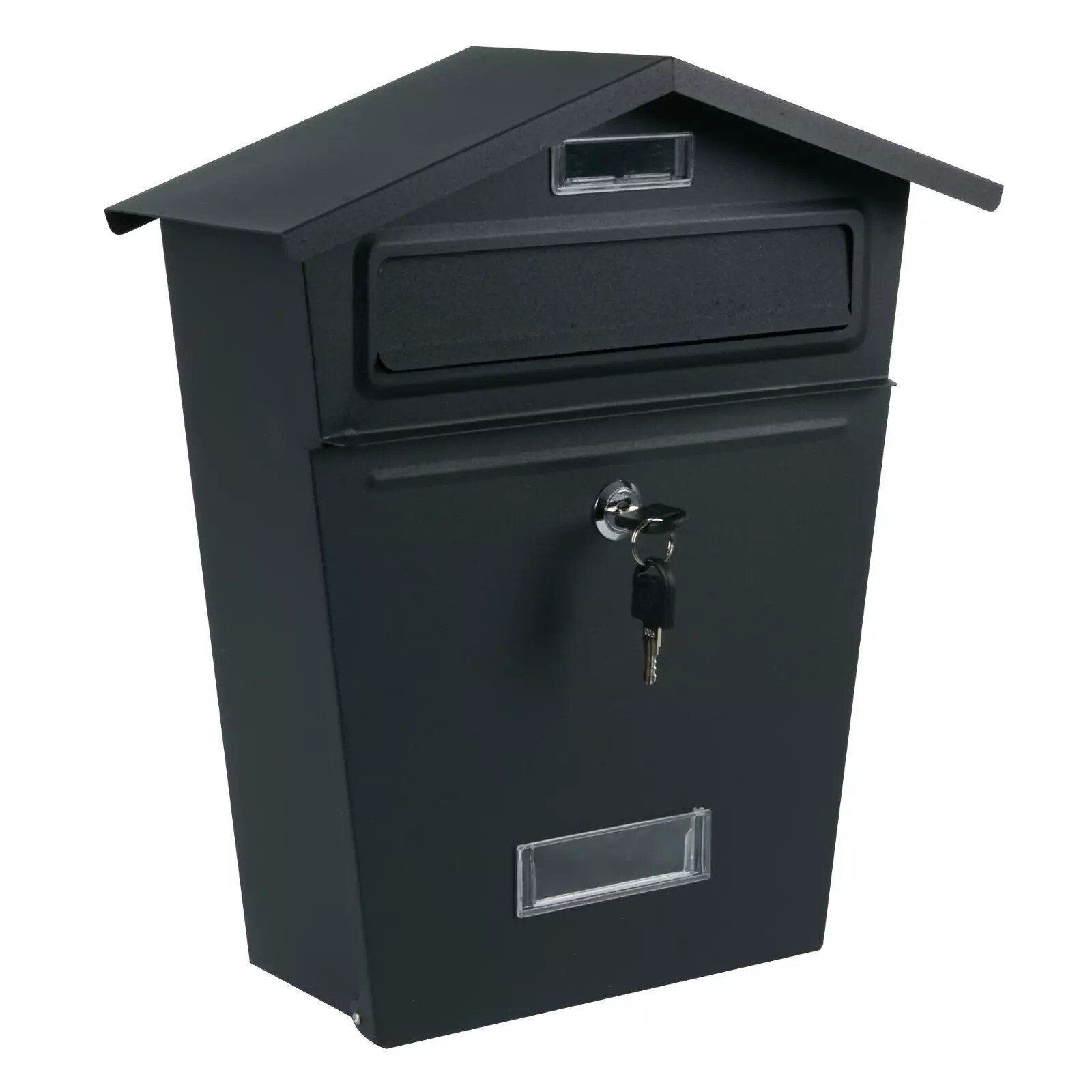 LARGE OUTDOOR STEEL POST BOX POSTBOX LOCKABLE LETTER MAIL WALL MOUNTED 2 KEYS