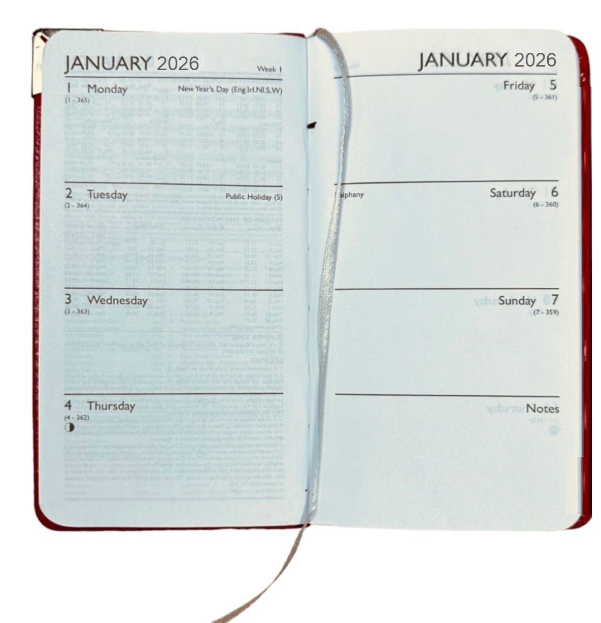 2026 Diary Week To View Soft Fabric Tartan Pocket Size Journal Office Planner