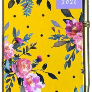 2026 DIARY SLIM LINE WEEK TO VIEW BUTTERFLY FLORAL WITH PEN FASHION DIARY GIFT