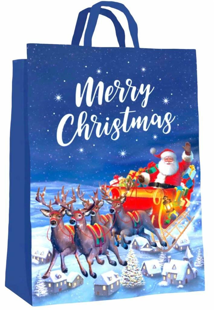 Super Jumbo Christmas Non Woven Santa Sack Vintage Gift Bag 68x48cm Xmas -2 Pack