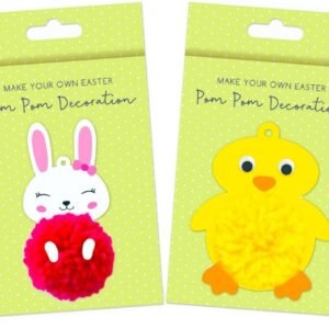 Easter Make Your Own Pom Pom Chick & Bunny Kit Children Adult Hanging Decoration