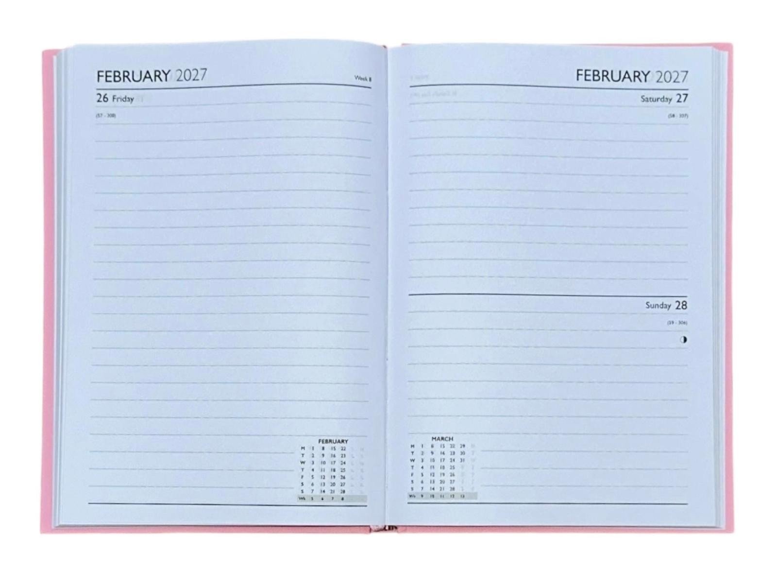 2026-2027 Academic A4 Day to Page Diary School Year Hardback Student Teacher UK