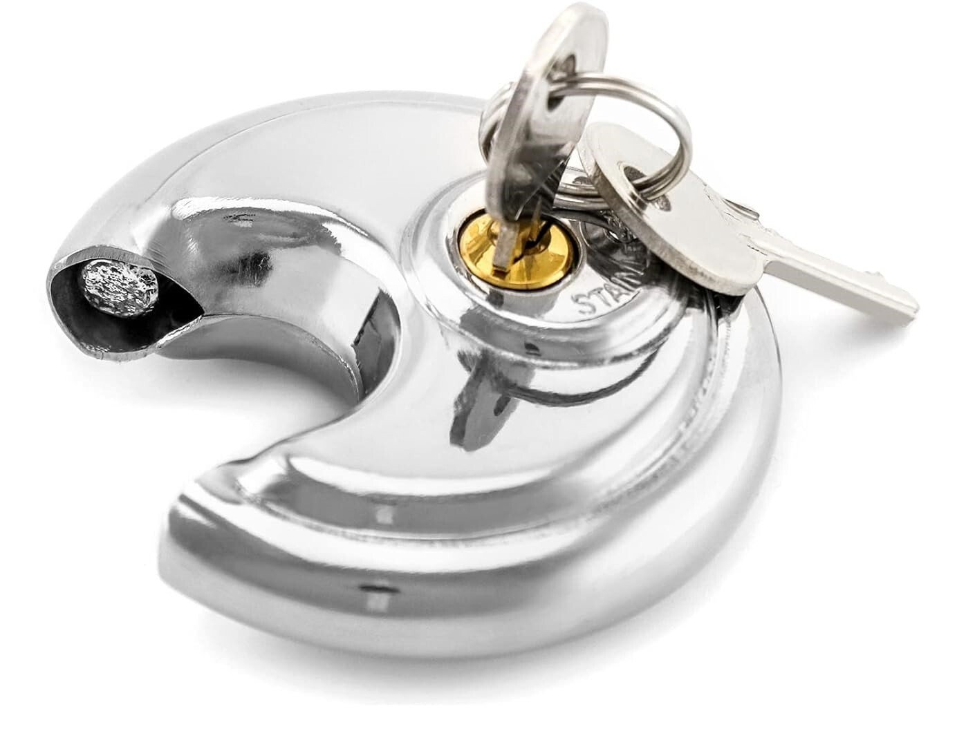 2Pcs Disc Padlock 70mm Heavy Duty Secure Outdoor Lock Waterproof stainless steel